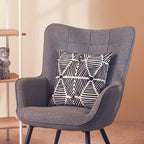 Black And White Square Embroidered Cushion