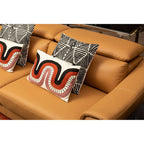 Black And White Square Embroidered Cushion