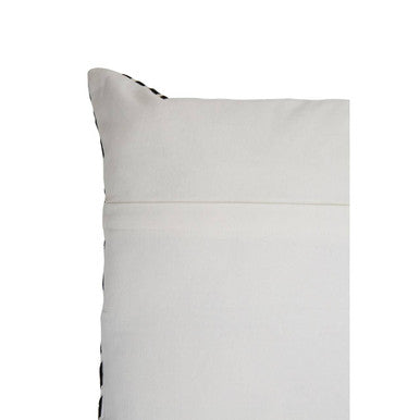Black And White Square Embroidered Cushion