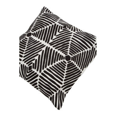 Black And White Square Embroidered Cushion