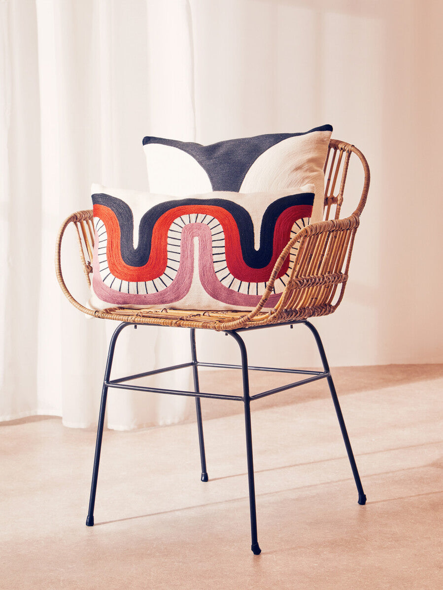 Curve Pattern Rectangular Cushion
