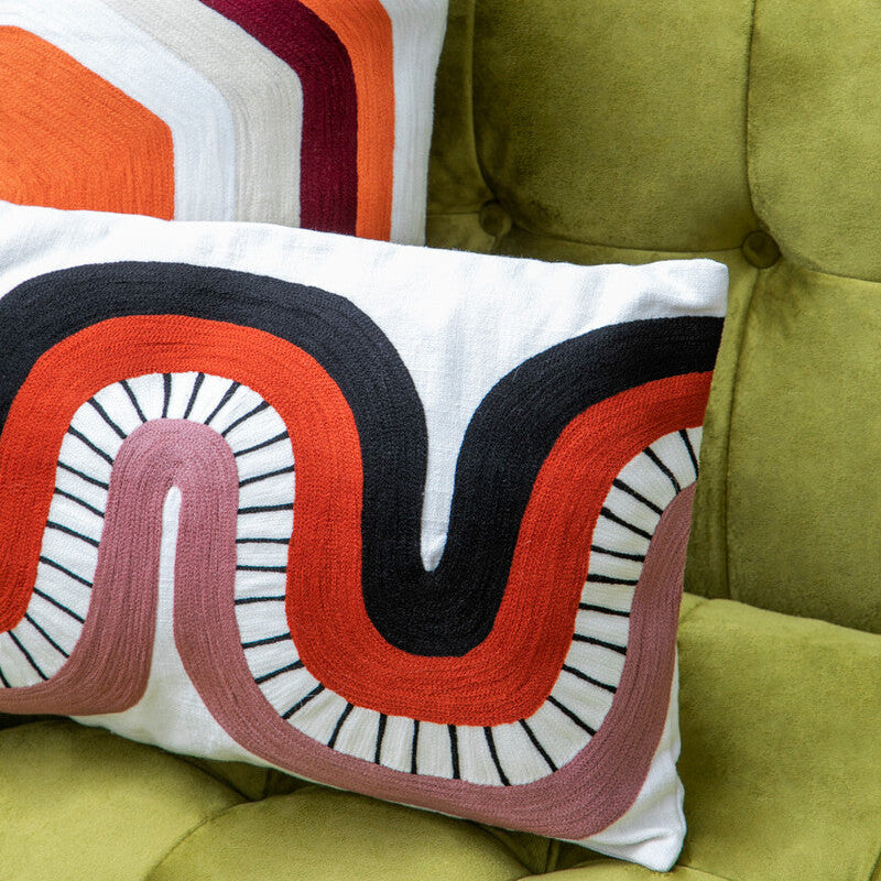 Curve Pattern Rectangular Cushion