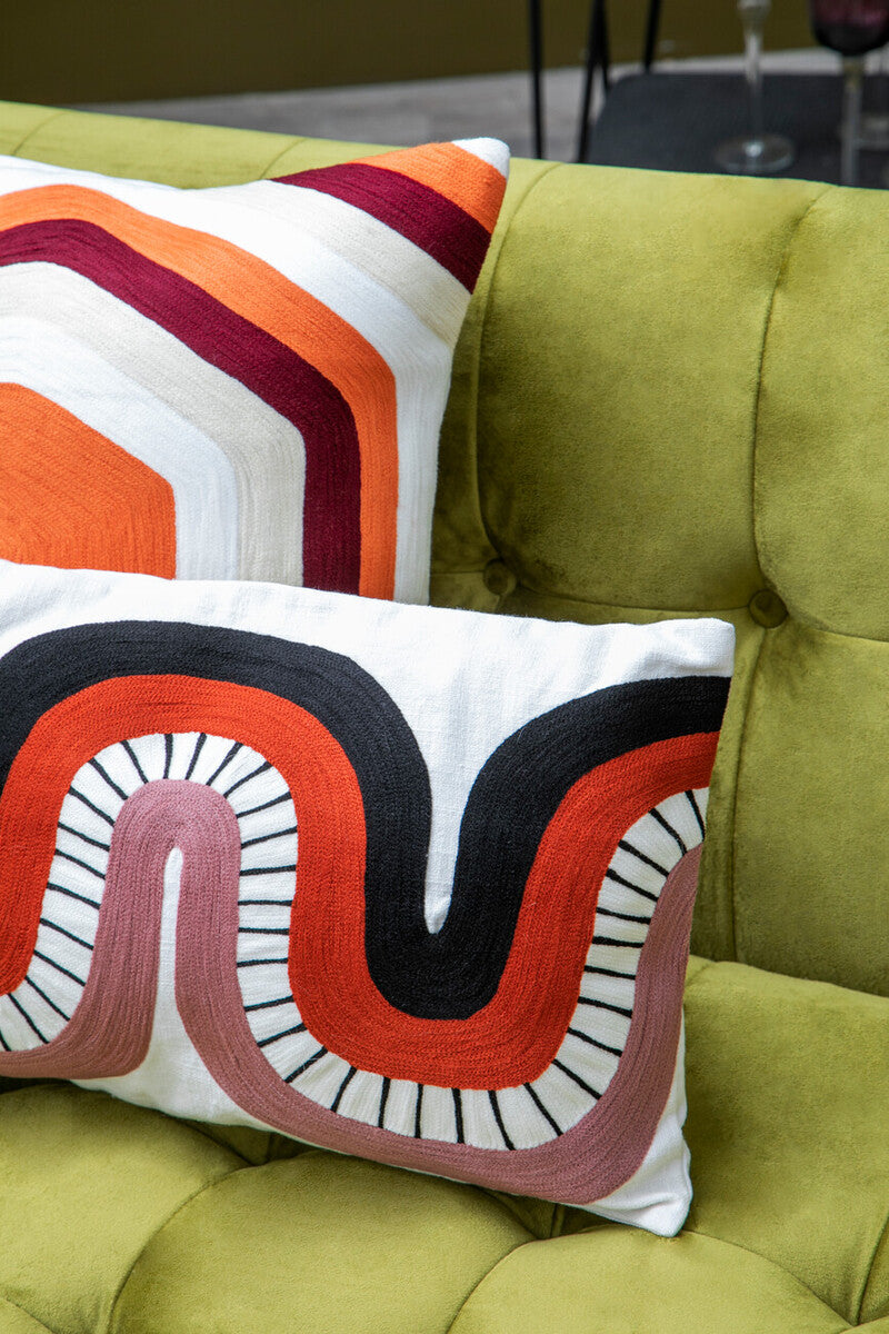 Curve Pattern Rectangular Cushion