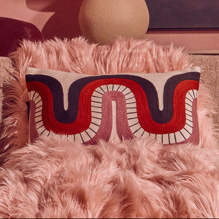Curve Pattern Rectangular Cushion