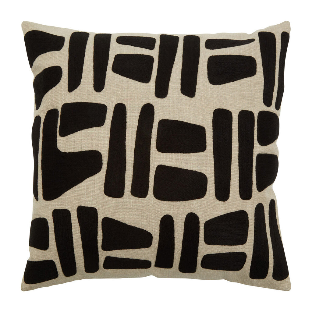 Natural And Black Square Cushion