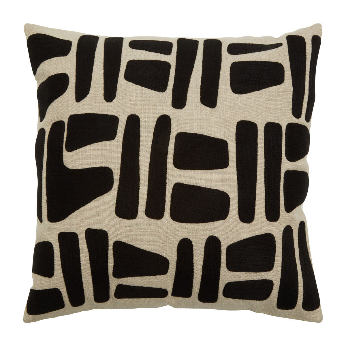 Natural And Black Square Cushion
