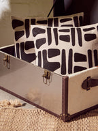 Natural And Black Square Cushion