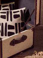 Natural And Black Square Cushion