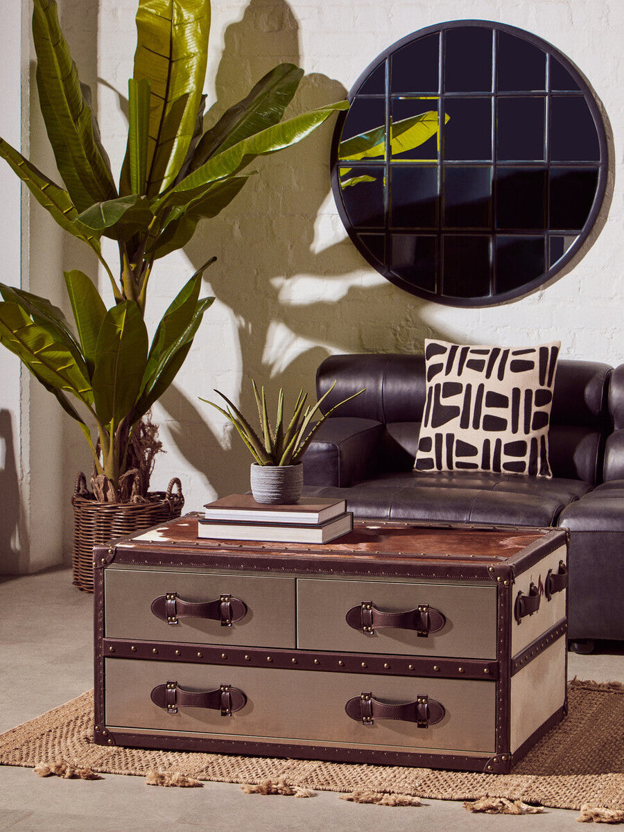 Natural And Black Square Cushion