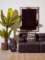Natural And Black Square Cushion