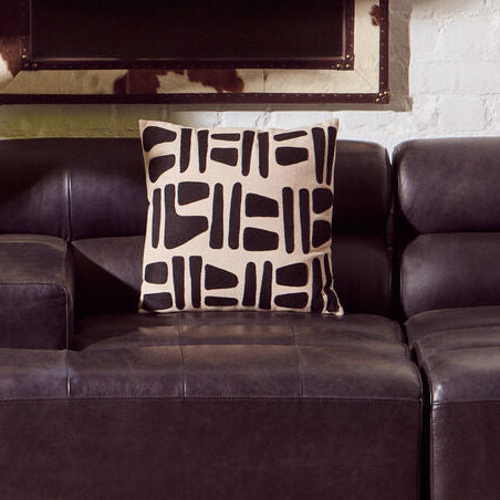Natural And Black Square Cushion