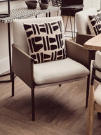 Natural And Black Square Cushion