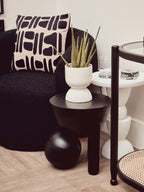 Natural And Black Square Cushion