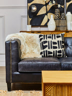 Natural And Black Square Cushion