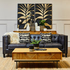Natural And Black Square Cushion