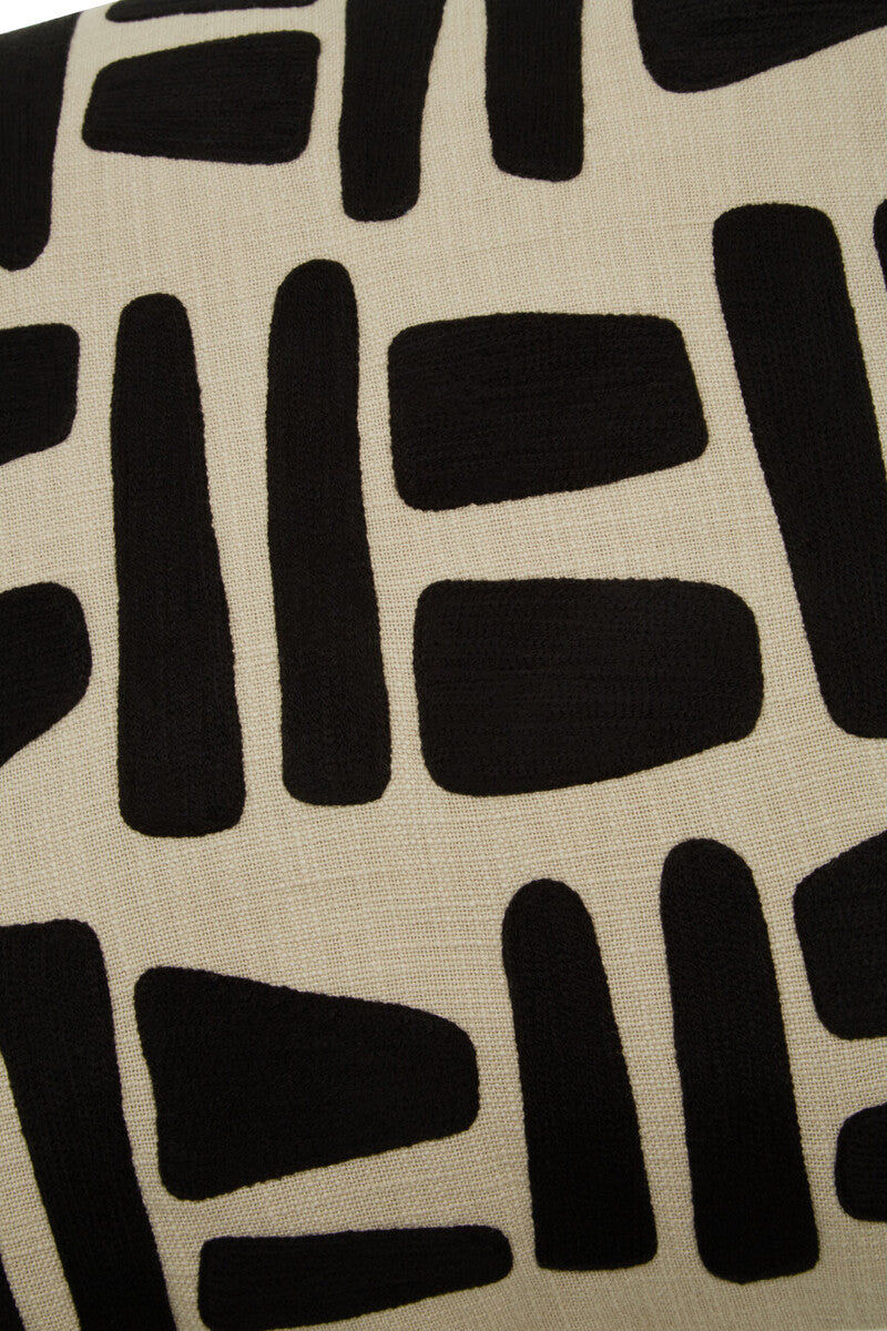 Natural And Black Square Cushion