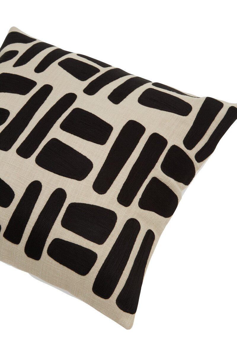 Natural And Black Square Cushion