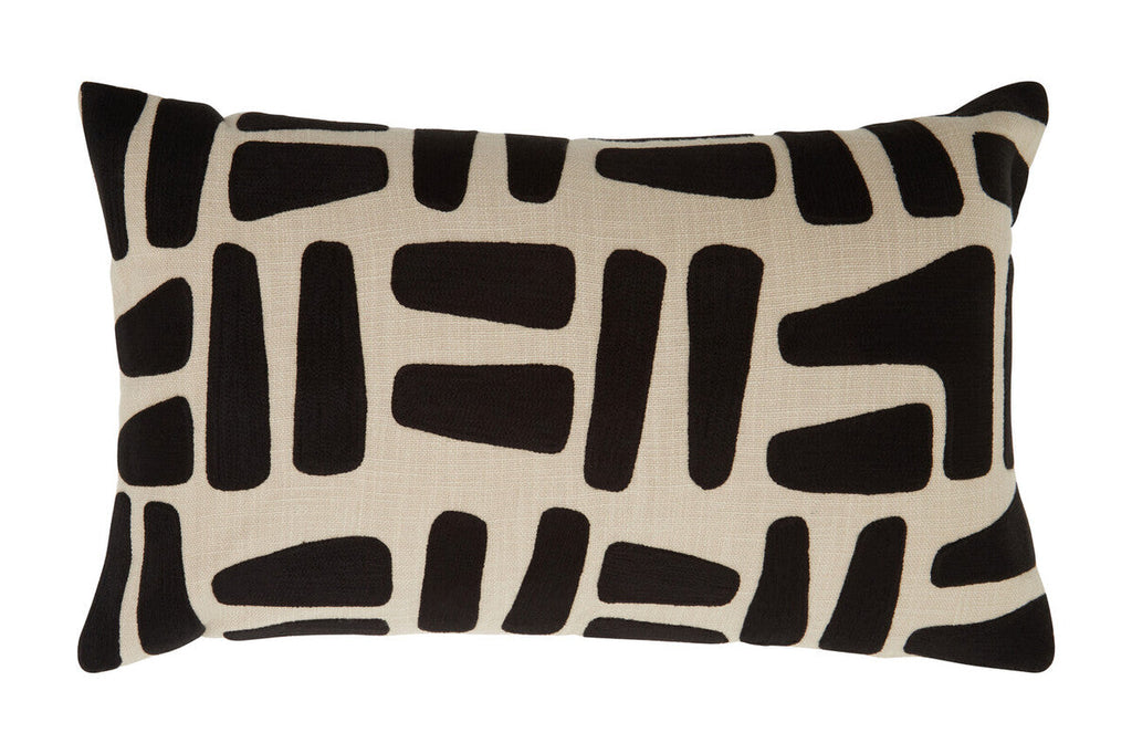 Natural And Black Rectangular Cushion