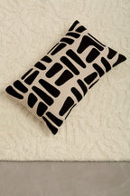 Natural And Black Rectangular Cushion