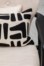 Natural And Black Rectangular Cushion