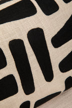 Natural And Black Rectangular Cushion