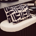 Natural And Black Rectangular Cushion