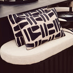 Natural And Black Rectangular Cushion