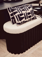 Natural And Black Rectangular Cushion