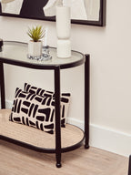 Natural And Black Rectangular Cushion