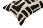 Natural And Black Rectangular Cushion