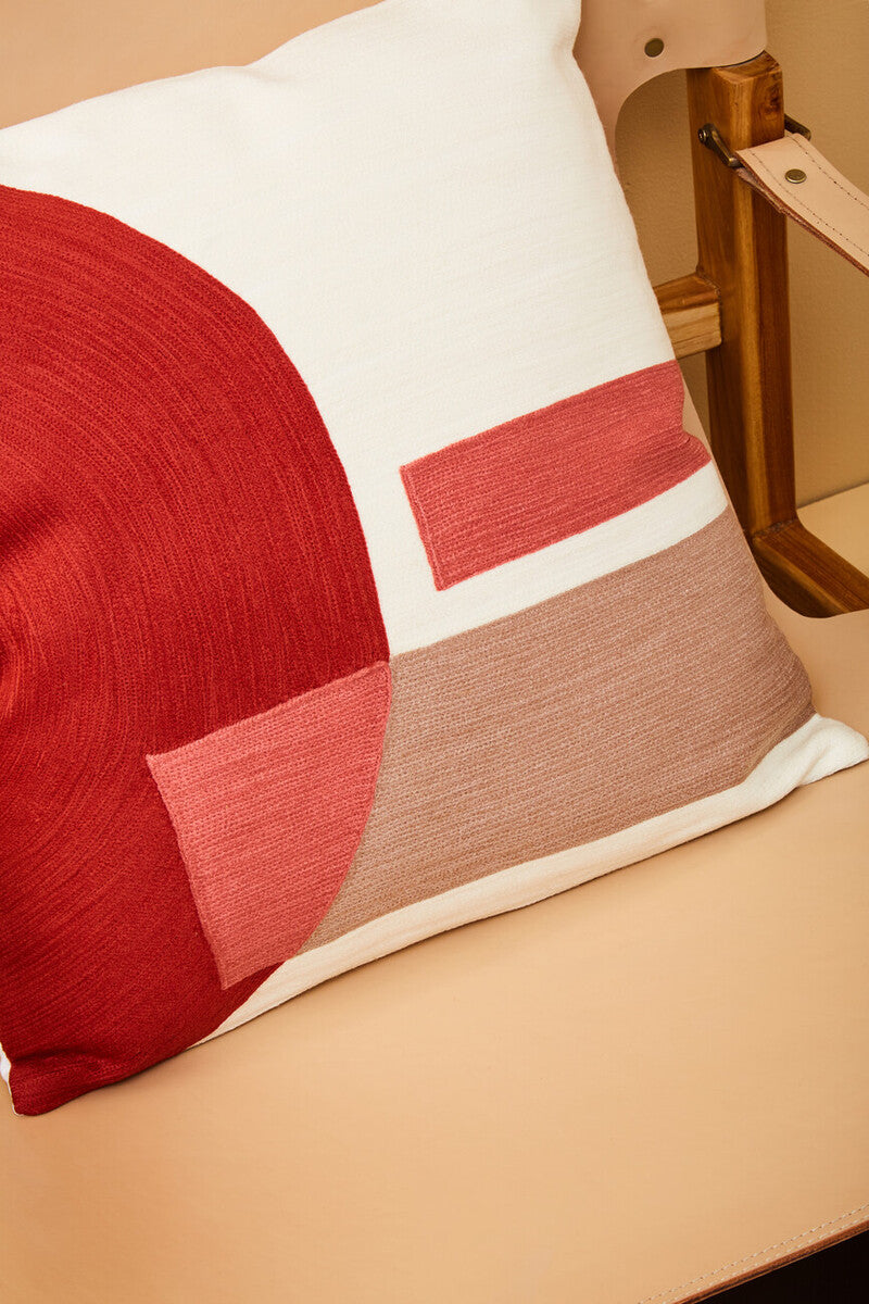 Red And White Tonal Cushion