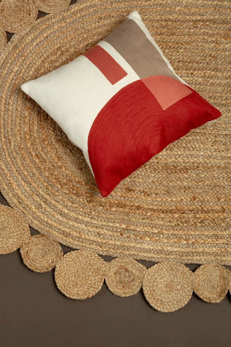 Red And White Tonal Cushion