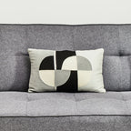 Circular Print Embroidered Rectangular Cushion