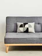 Circular Print Embroidered Rectangular Cushion