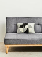 Circular Print Embroidered Rectangular Cushion