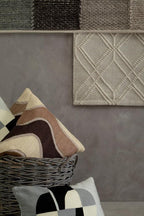 Circular Print Embroidered Rectangular Cushion