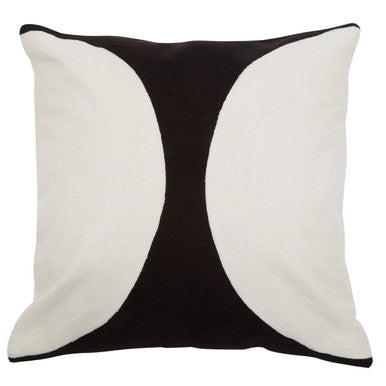 Black And White Semi Circular Design Cushion