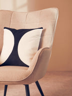 Black And White Semi Circular Design Cushion