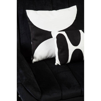 Black And White Semi Circular Design Cushion