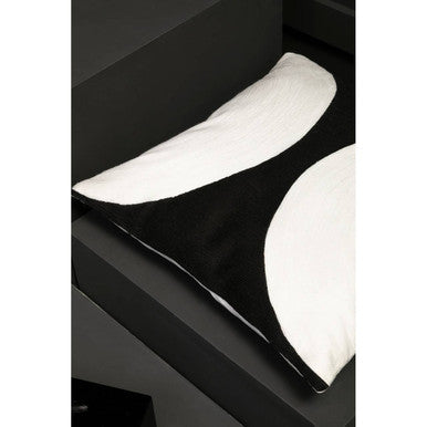 Black And White Semi Circular Design Cushion