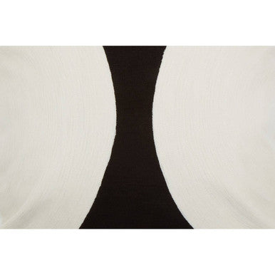 Black And White Semi Circular Design Cushion
