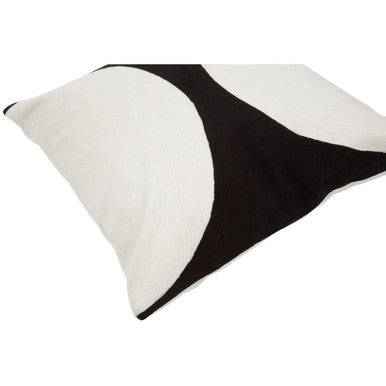 Black And White Semi Circular Design Cushion