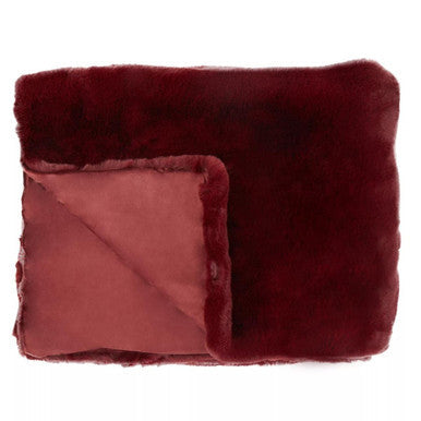 Bosie Red Wine Faux Fur Throw