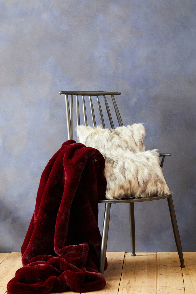 Bosie Red Wine Faux Fur Throw