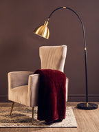 Bosie Red Wine Faux Fur Throw
