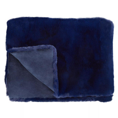 Bosie Navy Blue Faux Fur Throw