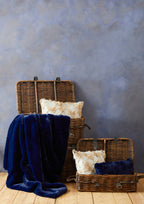 Bosie Navy Blue Faux Fur Throw