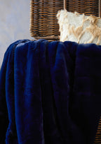 Bosie Navy Blue Faux Fur Throw