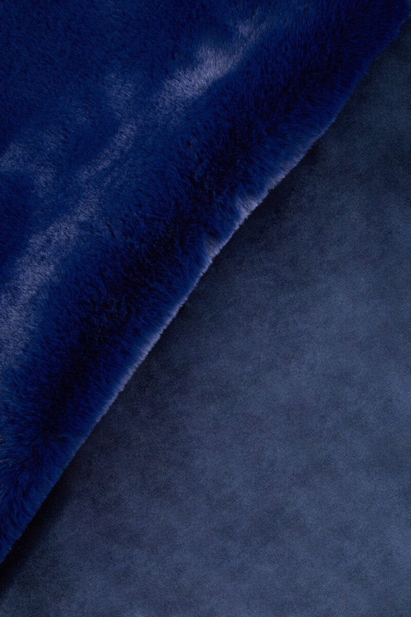 Bosie Navy Blue Faux Fur Throw