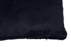 Navy Blue Rectangular Faux Fur Cushion